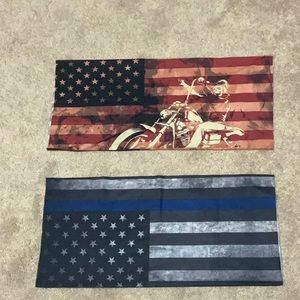 American flag hair tie/mask/scarf/head band. SOLD AS A SET